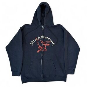 Vintage Black Sabbath Full Zip Hoodie Adult Size Large Grunge Goth Punk Y2K